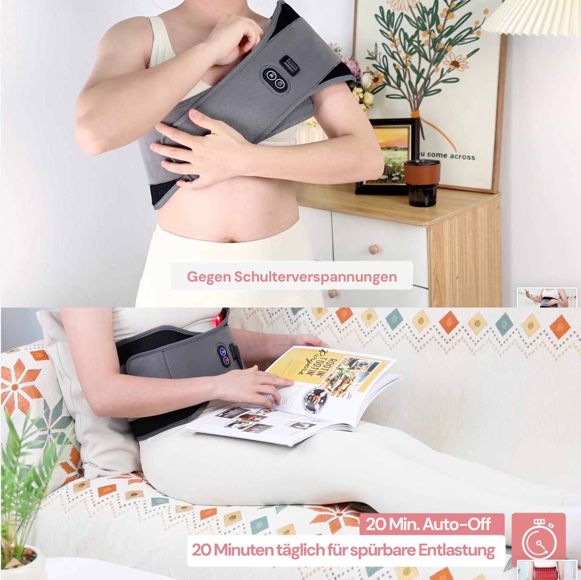 Regain InfraCore red light belt for shoulder tension, with automatic shut-off