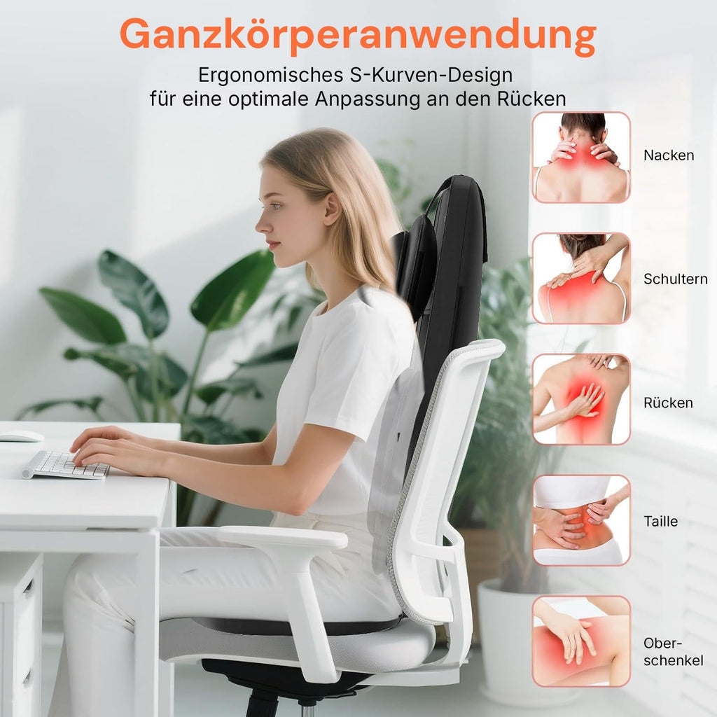 Regain massage seat cushion used for full-body relief from neck, back and waist pain