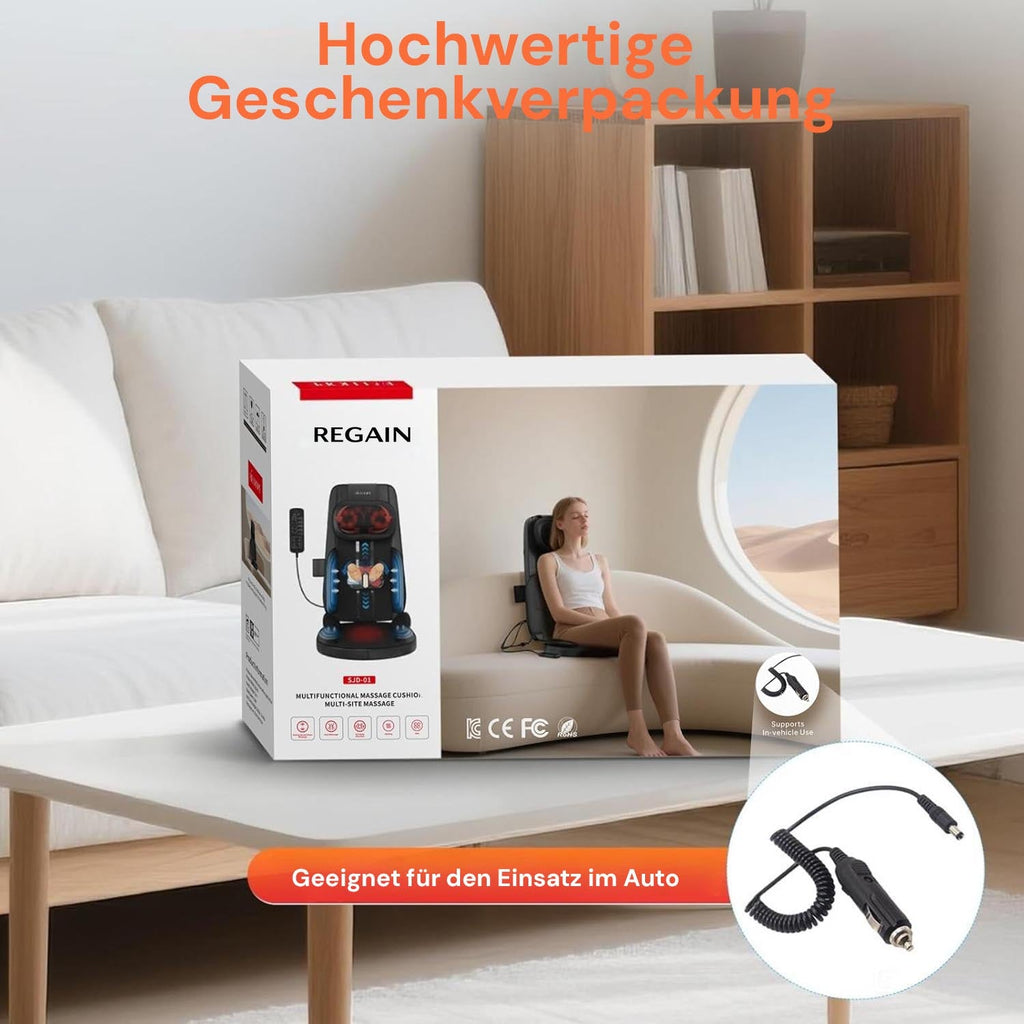 Regain massage seat cushion with premium gift packaging and car adapter