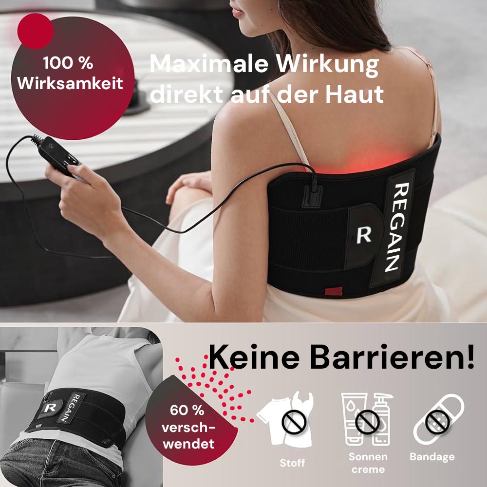 Regain red light belt used directly on the skin of the back with remote control