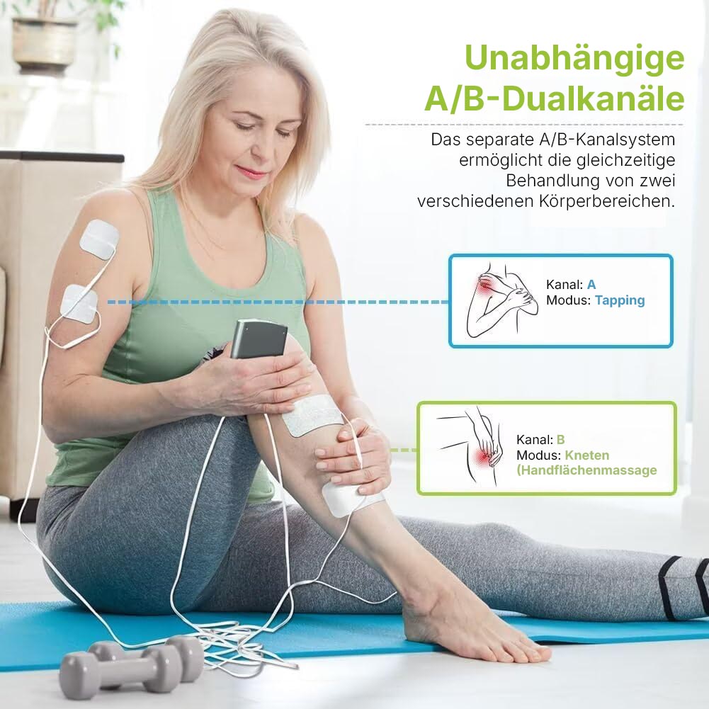 Regain TENS device with independent A/B dual channels on the arm and knee
