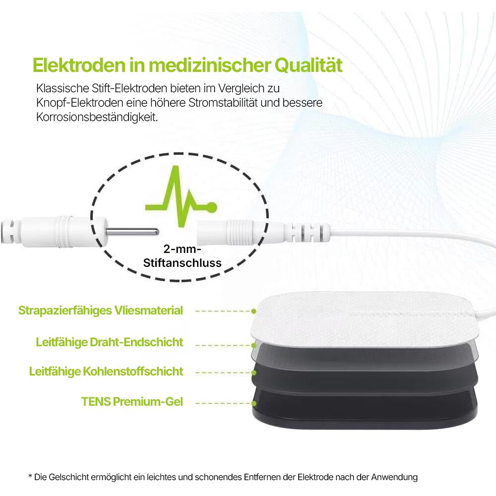 Medical-grade electrodes of the Regain TENS device in detail